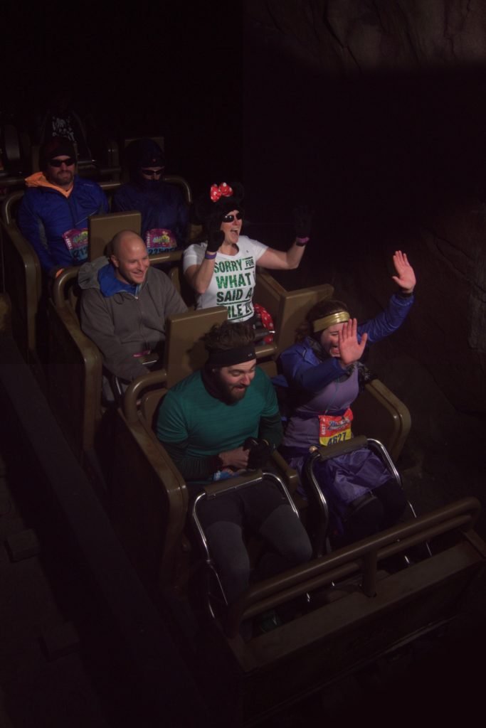 Riding a roller coaster in the middle of a marathon!