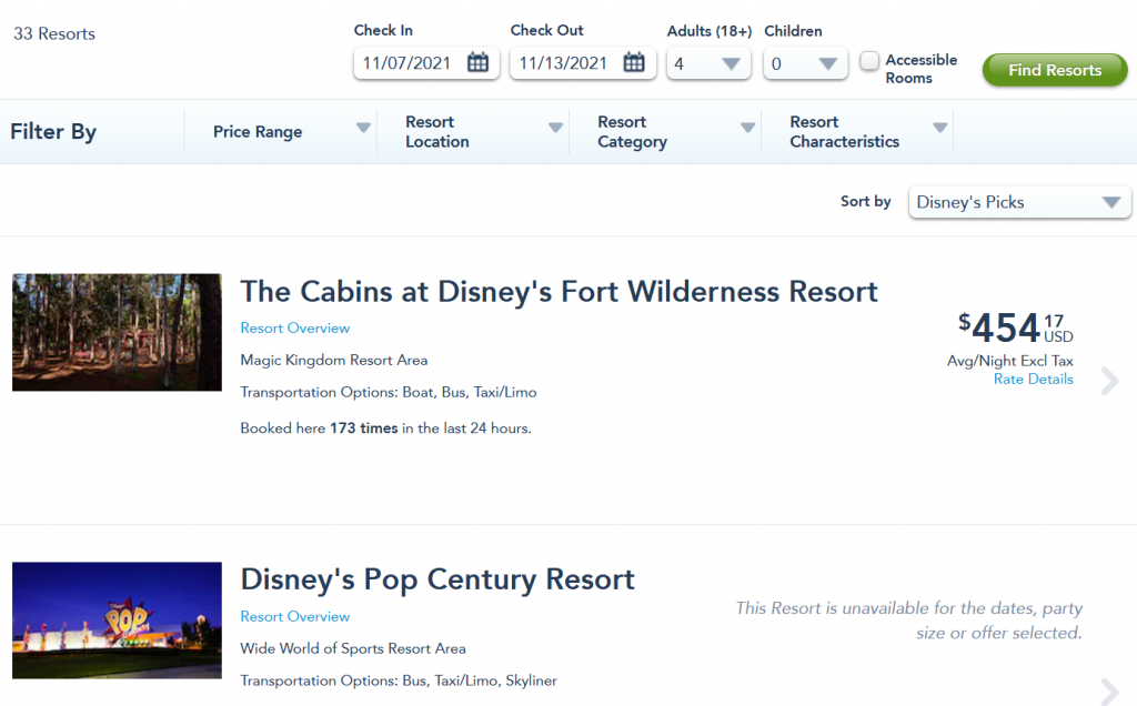 visiting Disney right now - availability